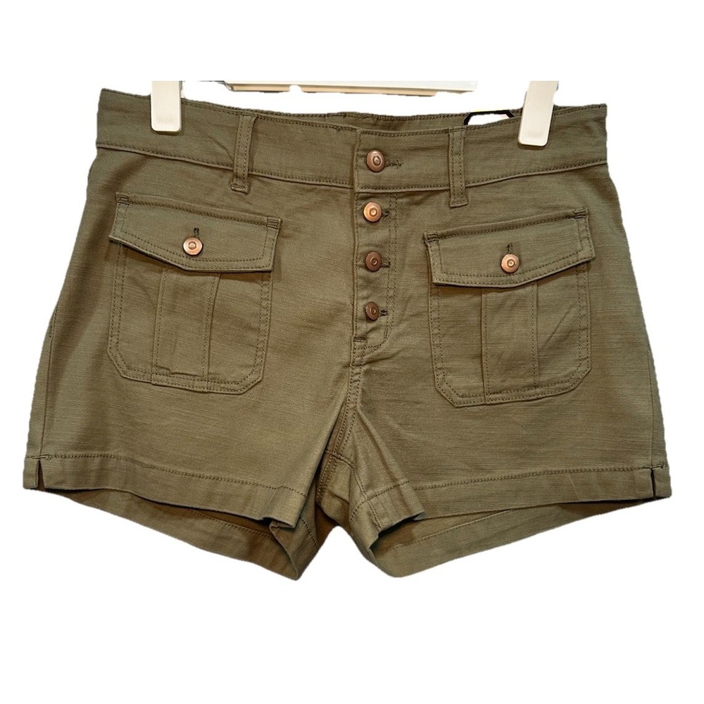 NO BOUNDARIES Shorts Women's Size 11 Olive Green Mid Rise Button Fly  PocketsNWT